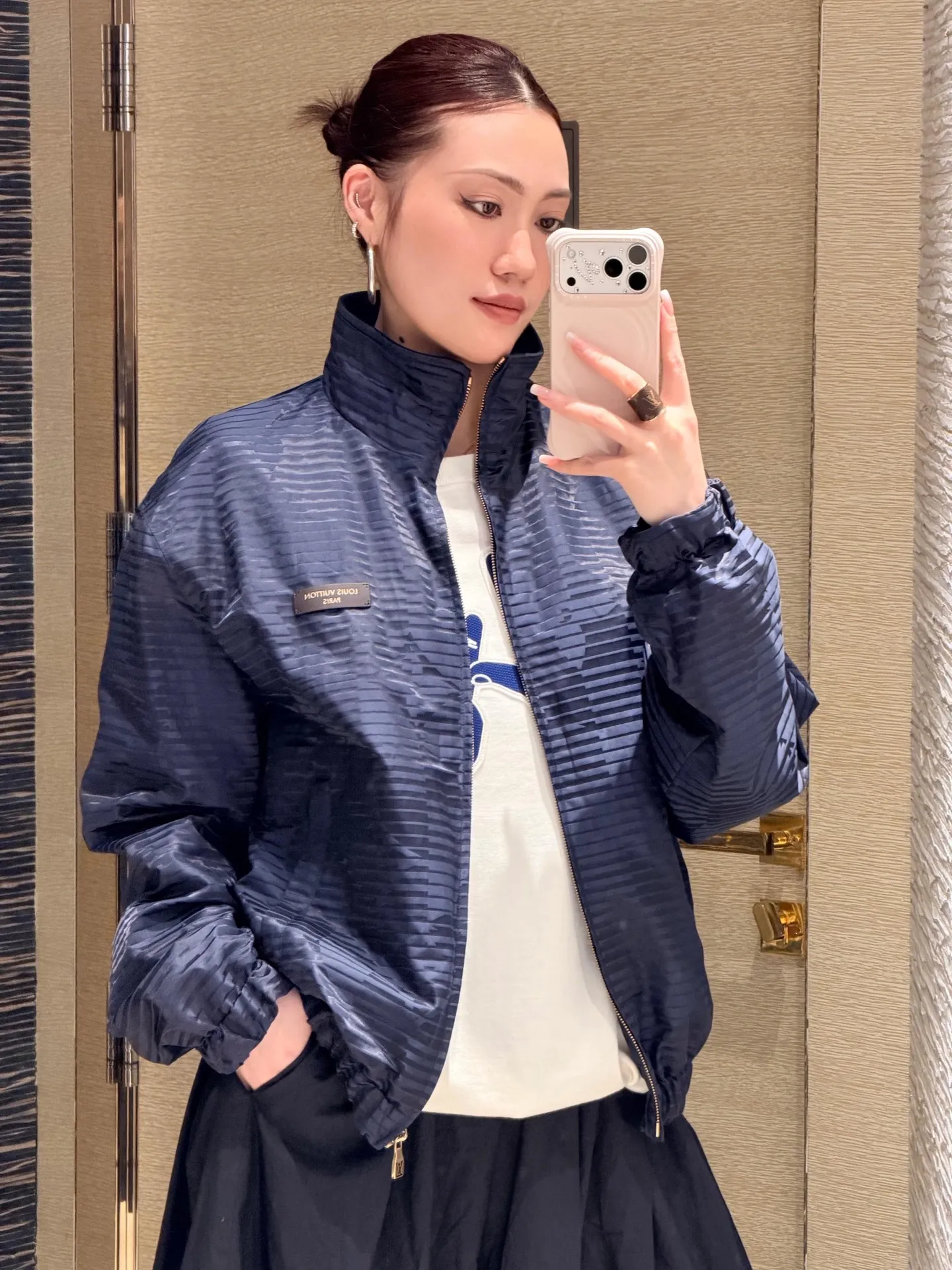 Louis Vuitton/Louis Vuitton jacquard texture patch jacket